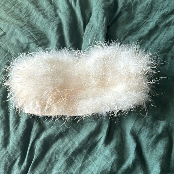 Boohoo Feather Bandeau Crop Top size 12 Large - Picture 2 of 15